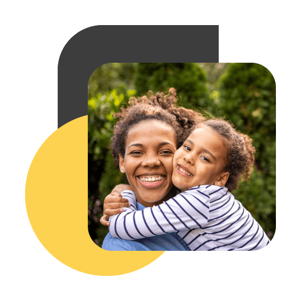 mother and daughter smiling